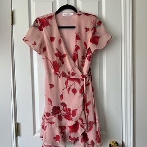 Pink wrap dress, size small. All in Favor